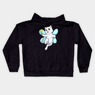 Cat as Fairy with Wings and Wand Kids Hoodie